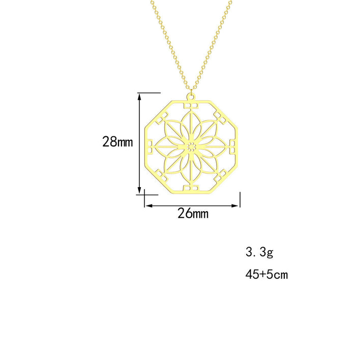 Falcon Moments Mandala Flower Pendant Necklace