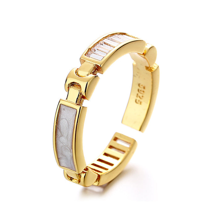 Falcon Moments Champagne Gold Bone Light Luxury Ring For Women