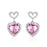 Falcon Moments Luxury Premium Pink Crystal Heart Earrings