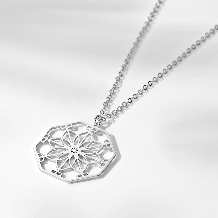 Falcon Moments Mandala Flower Pendant Necklace