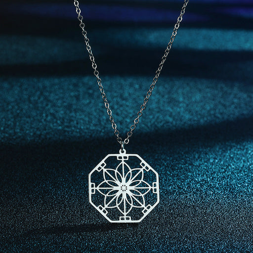 Falcon Moments Mandala Flower Pendant Necklace